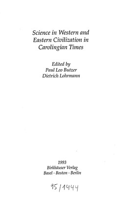 Cover: Science in western and eastern civilization in Carolingian times - 1993