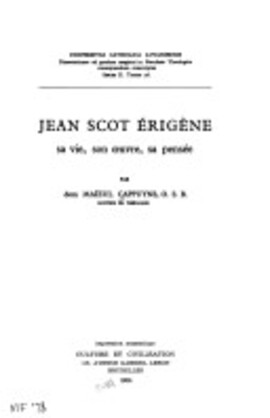 Cover: Jean Scot Erigène - Cappuyns, Maïeul J. - 1933