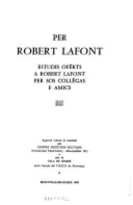 Cover: Per Robert Lafont - 1990