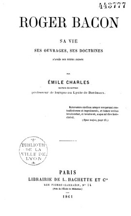 Cover: Roger Bacon - Charles, Émile Auguste - 1861
