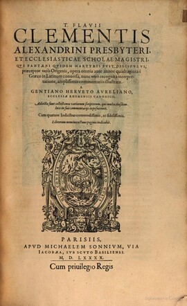 Cover: Stromatum - Clemens von Alexandria - 1590