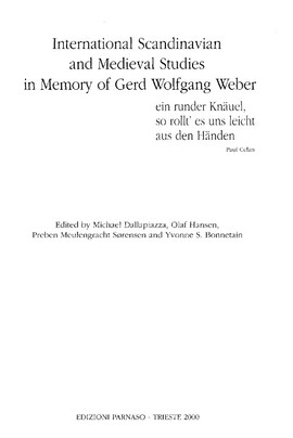 Cover: International Scandinavian and medieval studies in memory of Gerd Wolfgang Weber - Dallapiazza, Michael - 2000