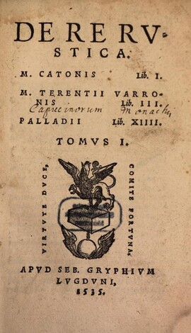 Cover: De re rustica liber primus - Palladius, Rutilius Taurus Aemilianus - 1535