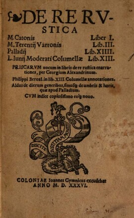 Cover: De re rustica - Cato, Marcus Porcius Censorius - 1536