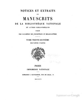Cover: Notice sur les manuscrits du "Liber floridus" de Lambert, chanoine de Saint-Omer - Delisle, Léopold - 1906