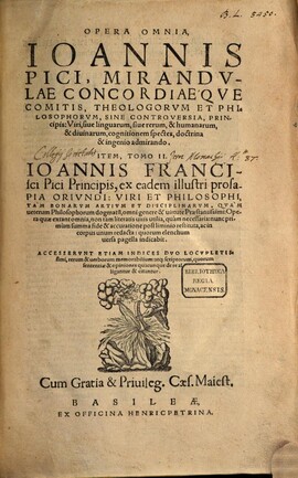 Cover: Opera omnia - Pico della Mirandola, Giovanni - 1573