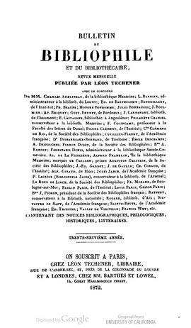 Cover: Étude bibliographique sur l'édition du 'Speculum quadruplex' de Vincent de Beauvais, attribuée à Jean Mentel ou Mentelin de Strasbourg - Desbarreaux-Bernard, Tibulle Pellet - 1872