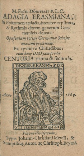 Cover: Adagia Erasmiana - Erasmus von Rotterdam - 1669