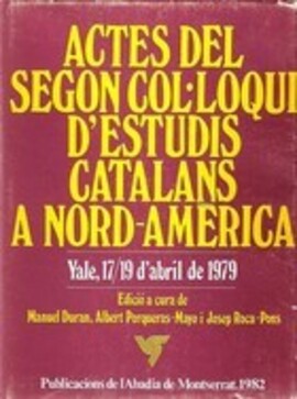 Cover: Actes del segon Col'loqui d'Estudis Catalans a Nord-Amèrica, Yale, 1979 - Durán, Manuel - 1982