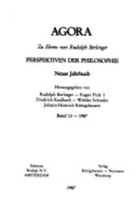 Cover: Einige Bemerkungen zu Zeit und Zeitlichkeit in der Platonica theologia des Marsilius Ficinus - Früchtel, Edgar - 1987