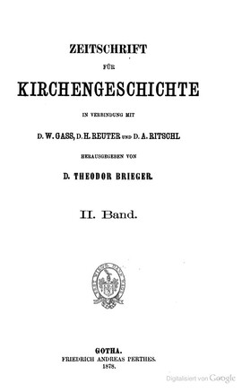 Cover: Zur Geschichte der Ethik - Gass, Wilhelm - 1878