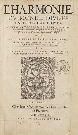 Cover: Heptaplus - Pico della Mirandola, Giovanni - 1578