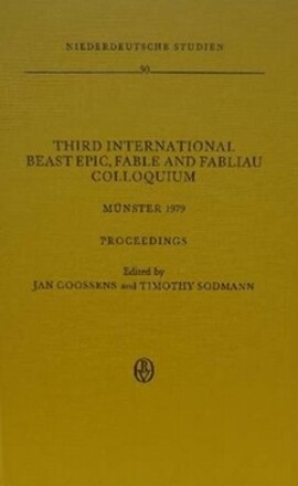 Cover: Third International Beast Epic, Fable and Fabliau Colloquium Münster 1979 - Goossens, Jan - 1981