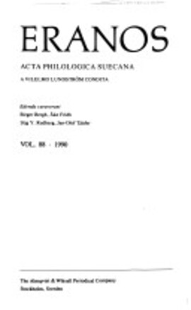 Cover: Symmachus and the genus pingue et floridum in Macr. Sat. 5.1.7 - Haverling, Gerd V. M. - 1990