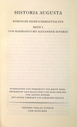 Cover: Historia Augusta - Hohl, Ernst - 1976-1985