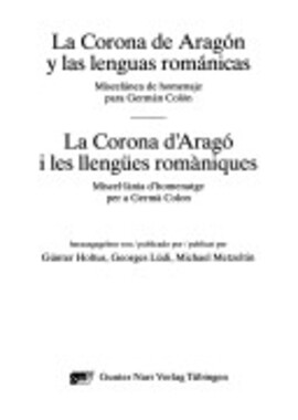 Cover: La Corona de Aragón y las lenguas románicas - Holtus, Günter - 1989