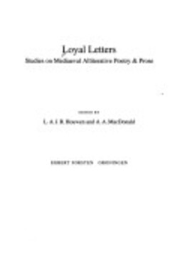 Cover: Loyal letters - Houwen, Luuk A. J. R. - 1994