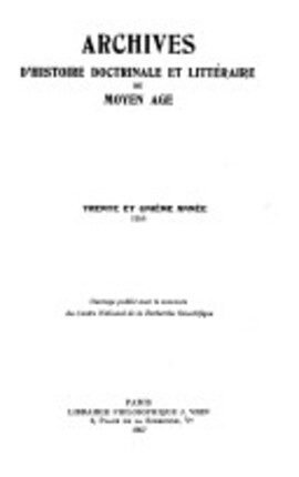 Cover: L'usage de la notion d'integumentum à travers les gloses de Guillaume de Conches - 1957