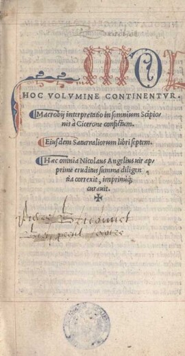 Cover: Diei Saturnaliorum - Macrobius, Ambrosius Aurelius Theodosius - 1515