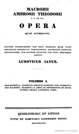 Cover: Saturnaliorum libri VII - Macrobius, Ambrosius Aurelius Theodosius - 1848-1852