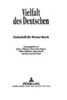 Cover: Vielfalt des Deutschen - Mattheier, Klaus J. - 1993