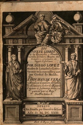 Cover: Los nueve libros de los exemplos, y virtudes morales - Valerius Maximus - 1631