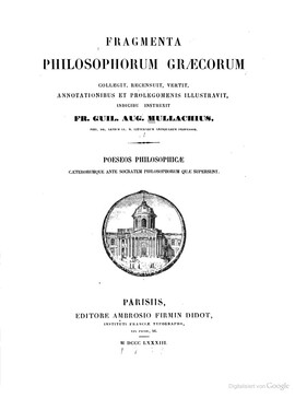 Cover: Fragmenta - Speusippos - 1883