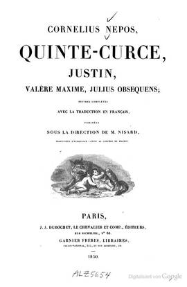 Cover: Les neuf livres des faits et des paroles mémorables - Valerius Maximus - 1850