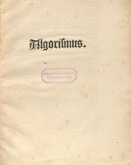 Cover: Algorismus - Georg von Peuerbach - 1495