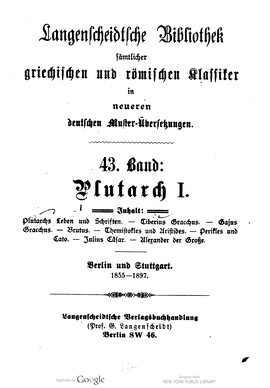 Cover: Plutarch - Plutarchus - 1855-1907