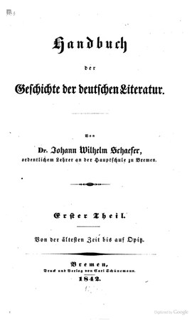 Cover: Handbuch zur Geschichte der deutschen Literatur - Schäfer, Johann Wilhelm - 1842-1844