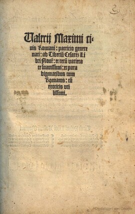 Cover: Ad Tiberium Cesarem libri novem - Valerius Maximus - 1509