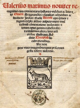 Cover: Valerius Maximus noviter recognitus - Valerius Maximus - 1518