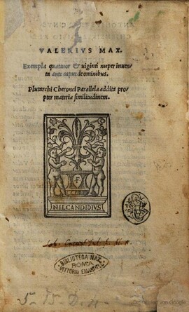 Cover: Exempla quattuor & viginti nuper inventa ante caput de omnibus - Valerius Maximus - 1526