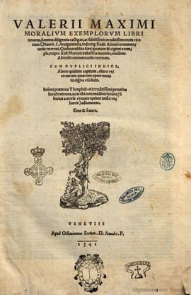 Cover: Moralium exemplorum libri novem - Valerius Maximus - 1541