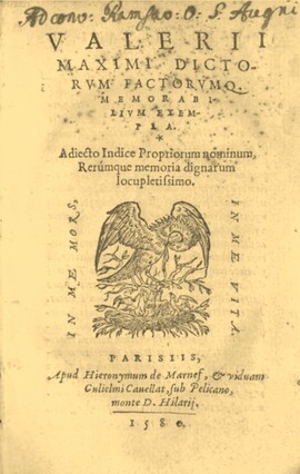 Cover: Dictorum factorumque memorabilium exempla - Valerius Maximus - 1580