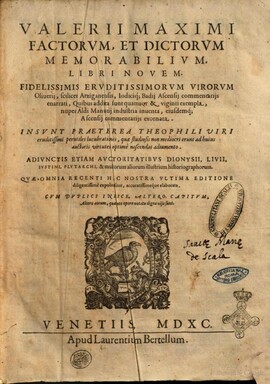 Cover: Factorum, et dictorum memorabilium, libri novem - Valerius Maximus - 1590