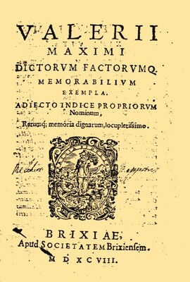 Cover: Dictorum factorumque memorabilium exempla - Valerius Maximus - 1598
