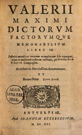 Cover: Dictorum factorumque memorabilium libri IX - Valerius Maximus - 1621