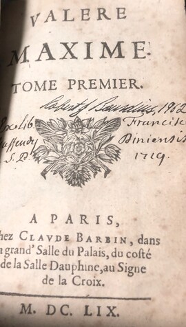 Cover: Valere Maxime - Valerius Maximus - 1659