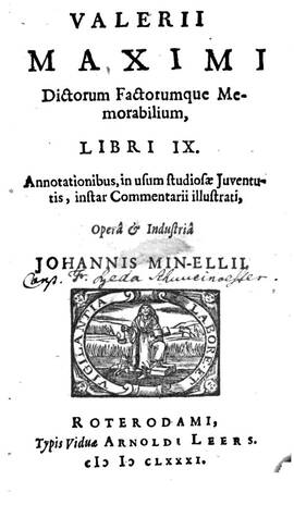 Cover: Dictorum factorumque memorabilium, libri IX - Valerius Maximus - 1681