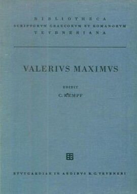 Cover: Factorum et dictorum memorabilium libri novem - Valerius Maximus - 1982
