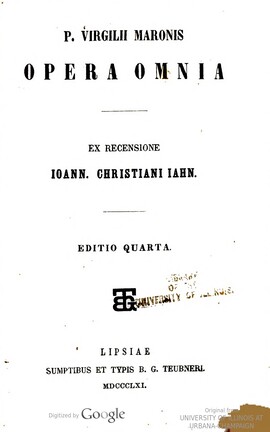 Cover: Opera omnia - Vergilius Maro, Publius - 1861