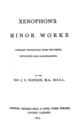 Cover: Hipparchicus - Xenophon - 1877